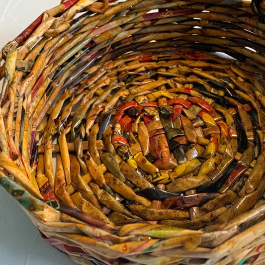 Handwoven Recycled Paper Basket